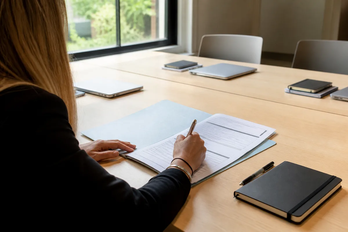 Personne remplissant un dossier de reconnaissance de compétences professionnelles
